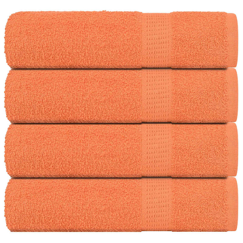 Afbeelding laden in galerijviewer, Vidaxl douchehanddoeken 4 st 70x140 cm 360 g m² 100% katoen oranje
