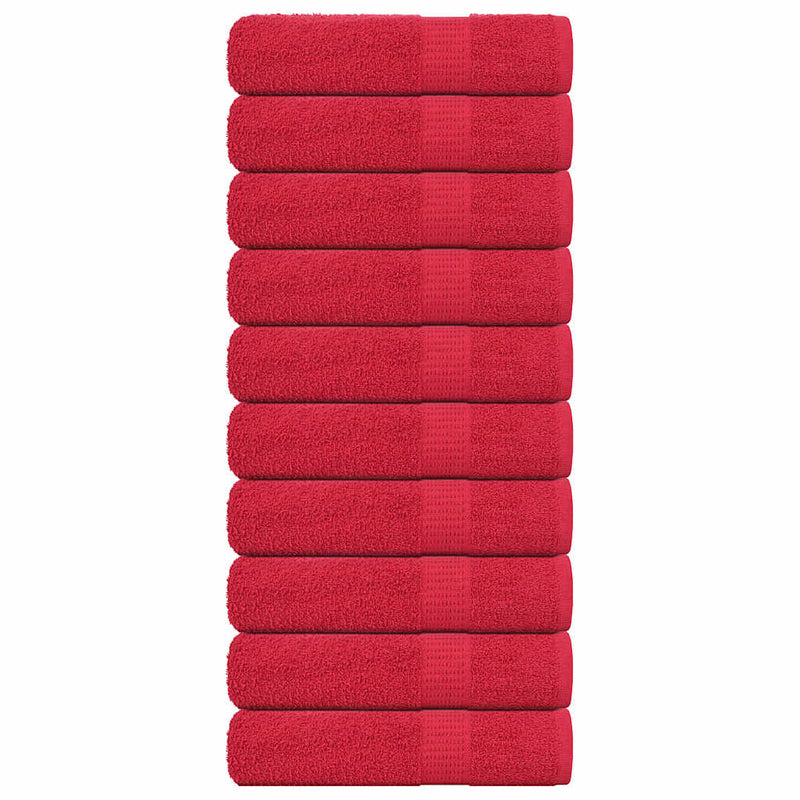 Afbeelding laden in galerijviewer, Vidaxl douchehanddoeken frogn 10 st 70x140 cm 360 g m² rood
