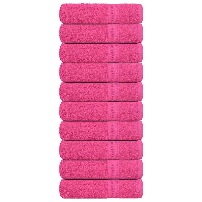 Afbeelding laden in galerijviewer, Vidaxl badhanddoeken frogn 10 st 100x150 cm 360 g m² roze
