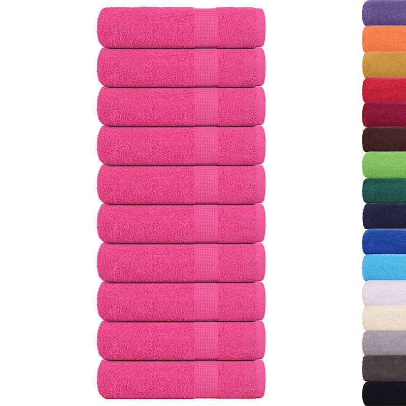 Afbeelding laden in galerijviewer, Vidaxl badhanddoeken frogn 10 st 100x150 cm 360 g m² roze
