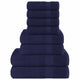 Vidaxl 8-delige handdoekenset frogn 360 g m² marineblauw
