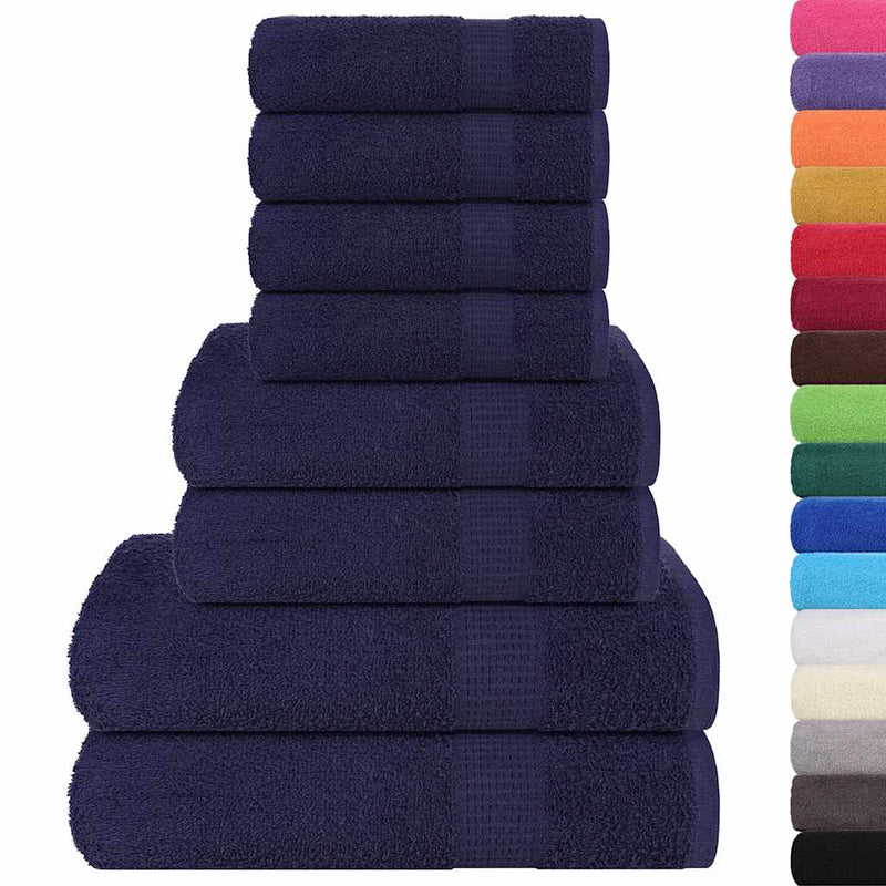 Afbeelding laden in galerijviewer, Vidaxl 8-delige handdoekenset frogn 360 g m² marineblauw
