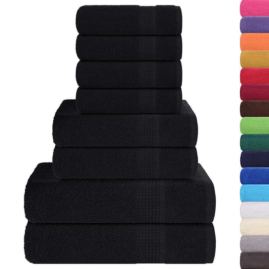 Vidaxl 8-delige handdoekenset frogn 360 g m² zwart