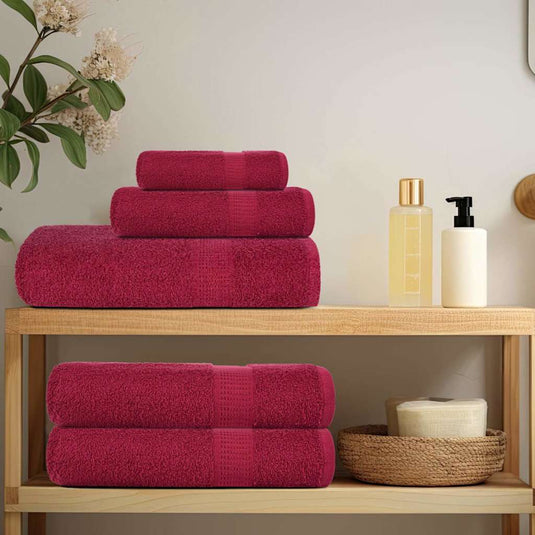 Vidaxl 6-delige handdoekenset frogn 360 g m² bordeaux