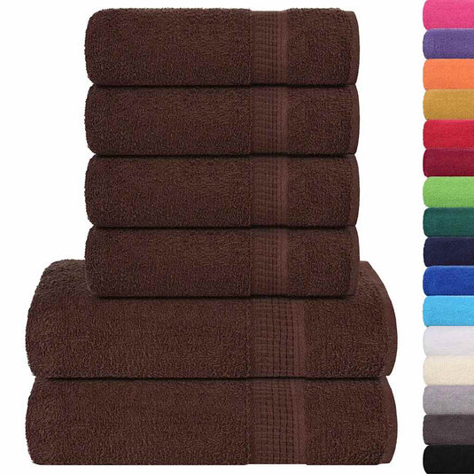 Vidaxl 6-delige handdoekenset frogn 360 g m² bruin