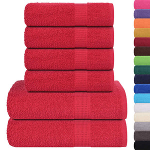 Vidaxl 6-delige handdoekenset frogn 360 g m² rood