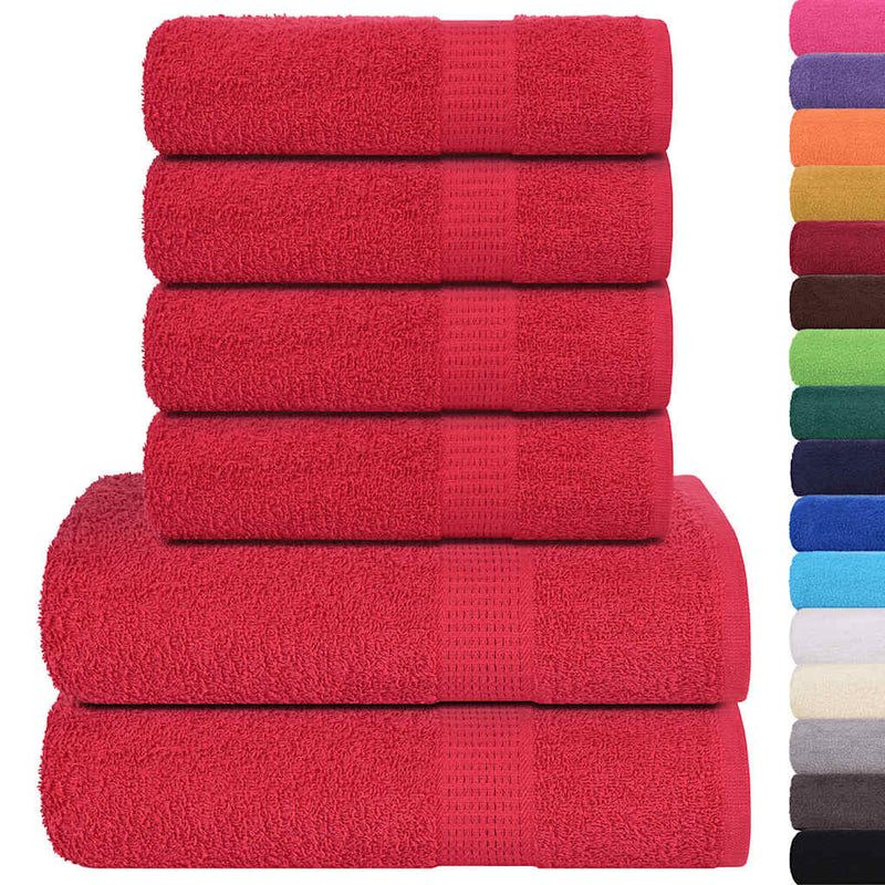 Afbeelding laden in galerijviewer, Vidaxl 6-delige handdoekenset frogn 360 g m² rood
