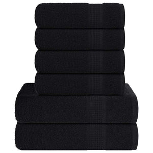 Vidaxl 6-delige handdoekenset frogn 360 g m² zwart