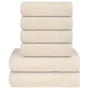 Vidaxl 6-delige handdoekenset frogn 360 g m² crème