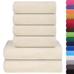 Vidaxl 6-delige handdoekenset frogn 360 g m² crème