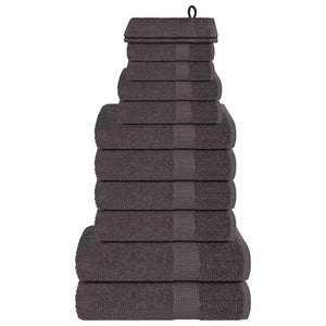 Vidaxl 12-delige handdoekenset frogn 360 g m² antraciet