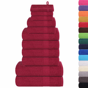 Vidaxl 12-delige handdoekenset frogn 360 g m² bordeaux