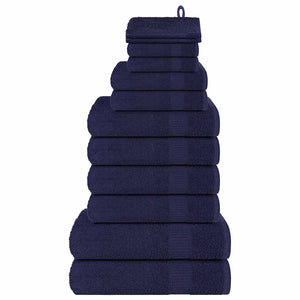 Vidaxl 12-delige handdoekenset frogn 360 g m² marineblauw