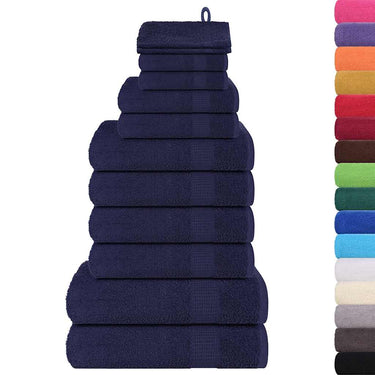 Vidaxl 12-delige handdoekenset frogn 360 g m² marineblauw