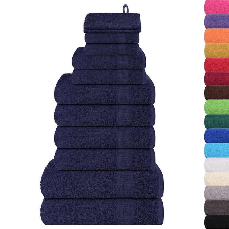 Afbeelding laden in galerijviewer, Vidaxl 12-delige handdoekenset frogn 360 g m² marineblauw
