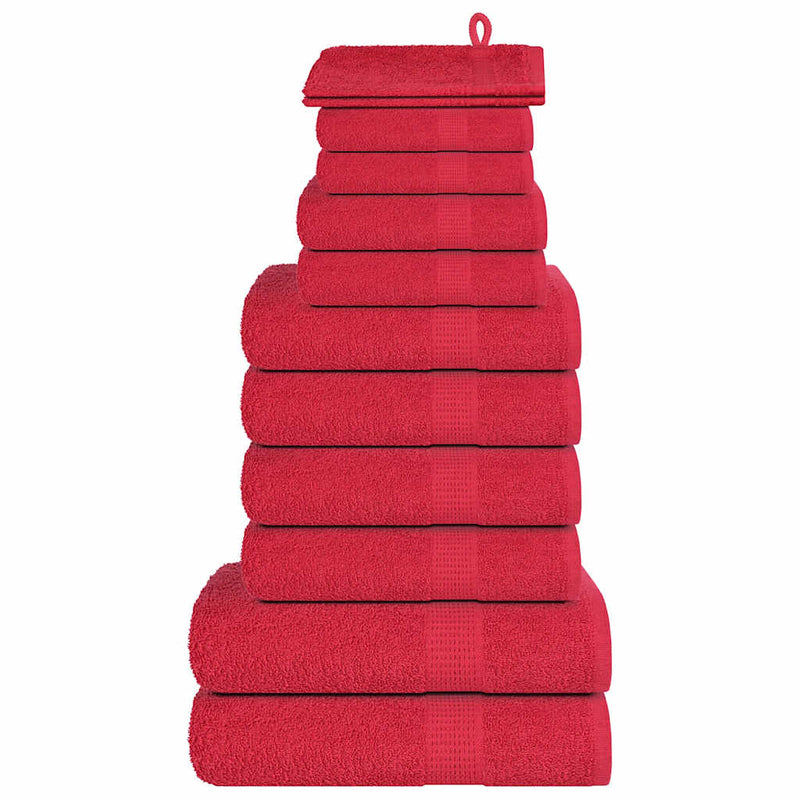 Afbeelding laden in galerijviewer, Vidaxl 12-delige handdoekenset frogn 360 g m² rood

