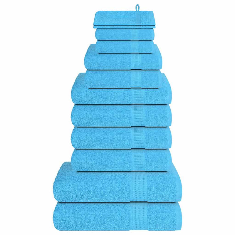 Afbeelding laden in galerijviewer, Vidaxl 12-delige handdoekenset frogn 360 g m² turquoise

