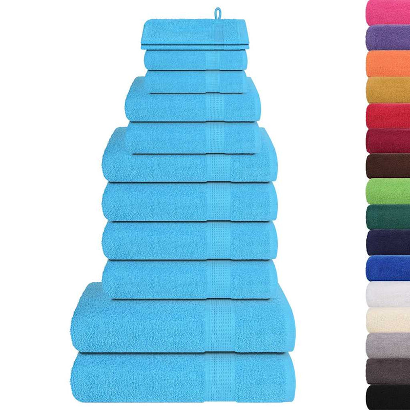Afbeelding laden in galerijviewer, Vidaxl 12-delige handdoekenset frogn 360 g m² turquoise
