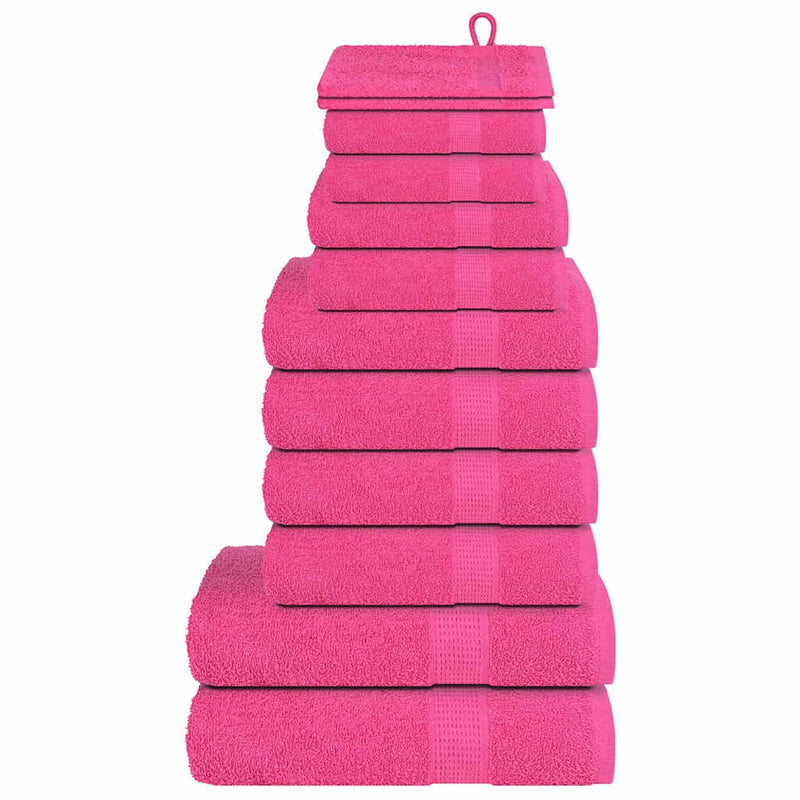 Afbeelding laden in galerijviewer, Vidaxl 12-delige handdoekenset frogn 360 g m² roze
