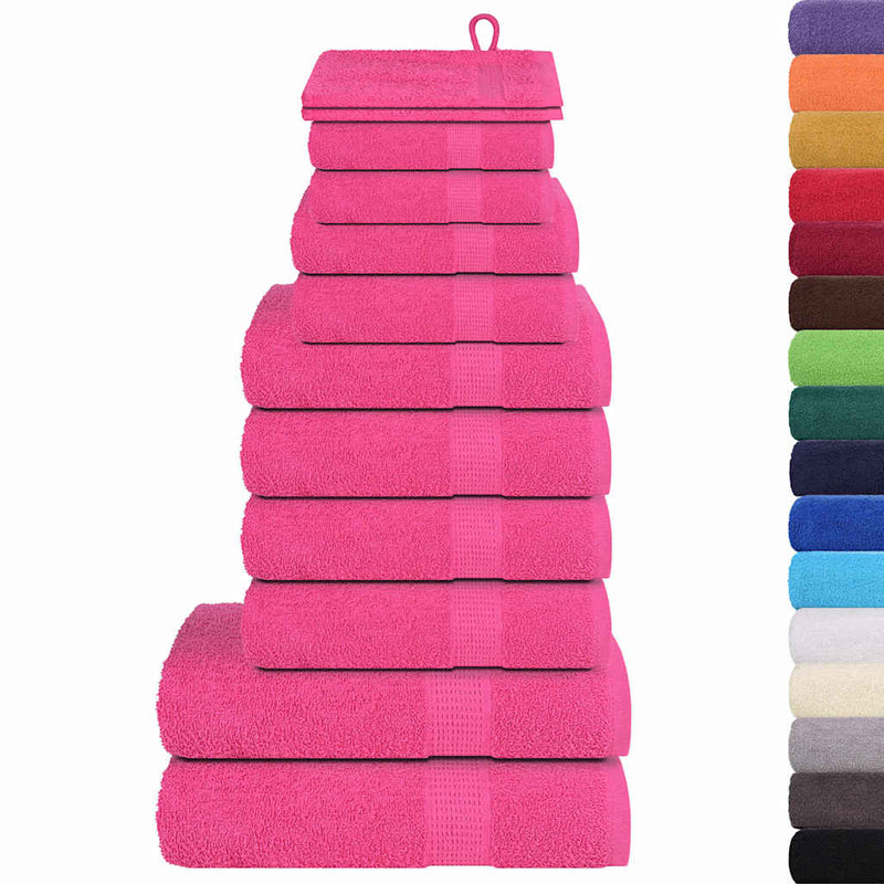 Afbeelding laden in galerijviewer, Vidaxl 12-delige handdoekenset frogn 360 g m² roze

