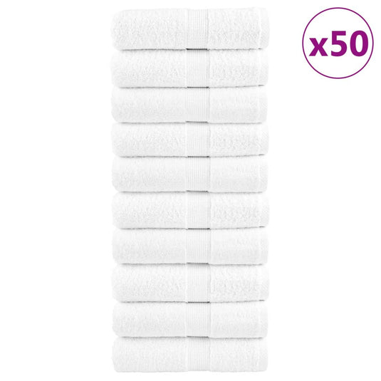 Vidaxl premium washandjes solund 50 stuks 30x30 cm 600 g m² wit