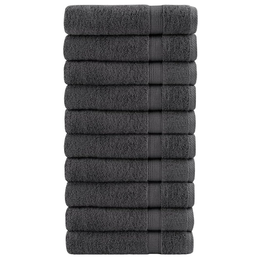 Vidaxl handdoeken solund 10 st 600 g m² 50x100 cm antracietkleur