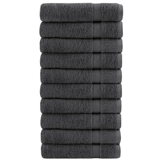 Vidaxl handdoeken solund 10 st 600 g m² 100x150 cm antracietkleur