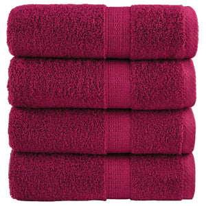 Vidaxl premium washandjes solund 4 stuks bordeaux 30x30 cm 600 g m²