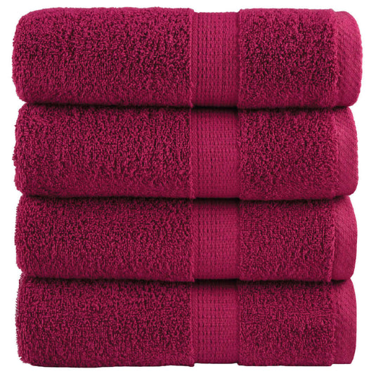 Vidaxl premium washandjes solund 4 stuks bordeaux 30x30 cm 600 g m²