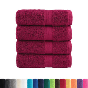 Vidaxl premium washandjes solund 4 stuks bordeaux 30x30 cm 600 g m²