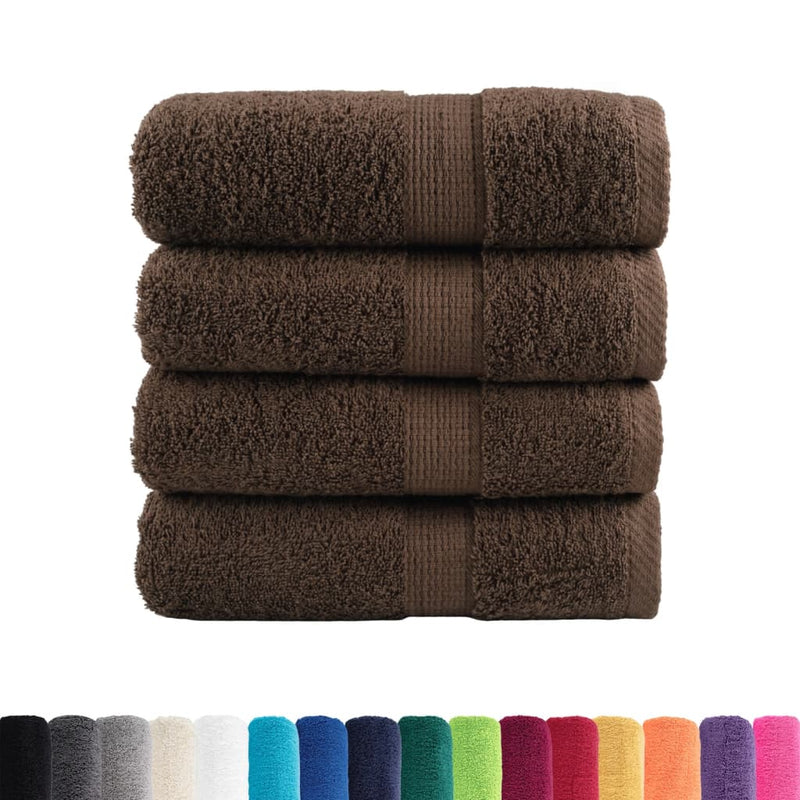 Afbeelding laden in galerijviewer, Vidaxl premium washandjes solund 4 stuks bruin 30x30 cm 600 g m²
