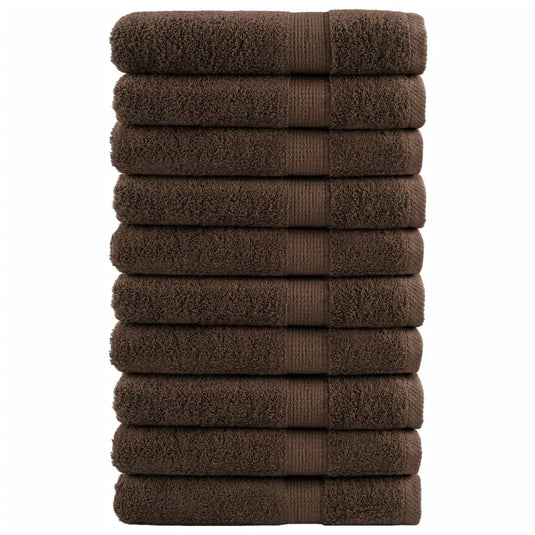 Vidaxl handdoeken solund 10 st 600 g m² 100x200 cm bruin