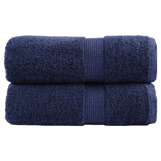 Vidaxl premium washandjes solund 2 stuks marineblauw 30x30 cm 600 g m²