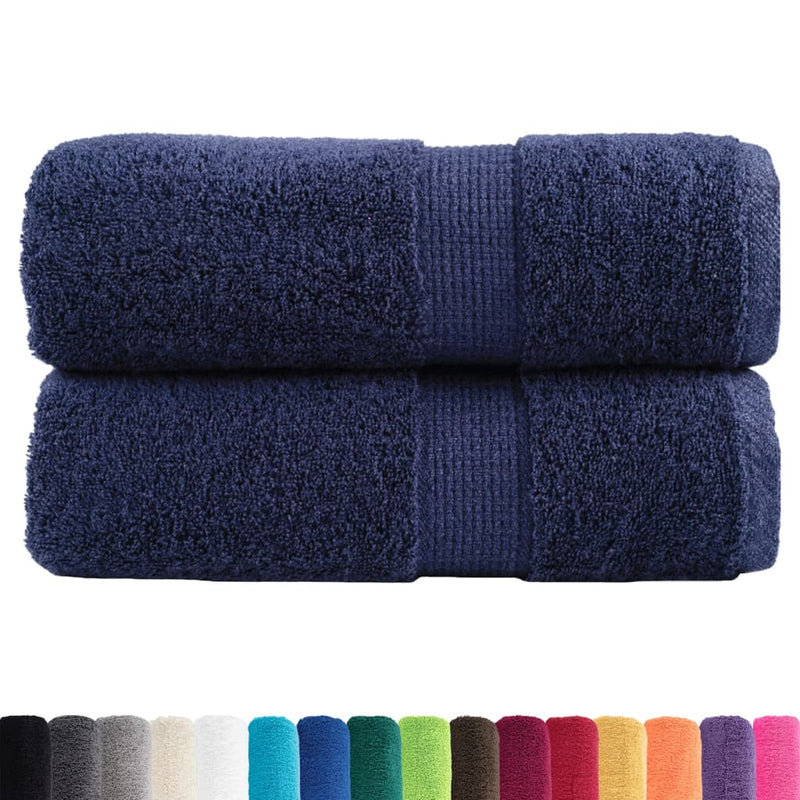 Afbeelding laden in galerijviewer, Vidaxl premium washandjes solund 2 stuks marineblauw 30x30 cm 600 g m²

