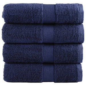Vidaxl premium washandjes solund 4 stuks marineblauw 30x30 cm 600 g m²