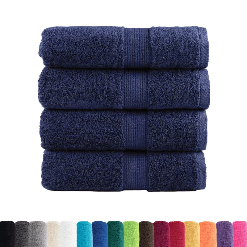 Afbeelding laden in galerijviewer, Vidaxl premium washandjes solund 4 stuks marineblauw 30x30 cm 600 g m²
