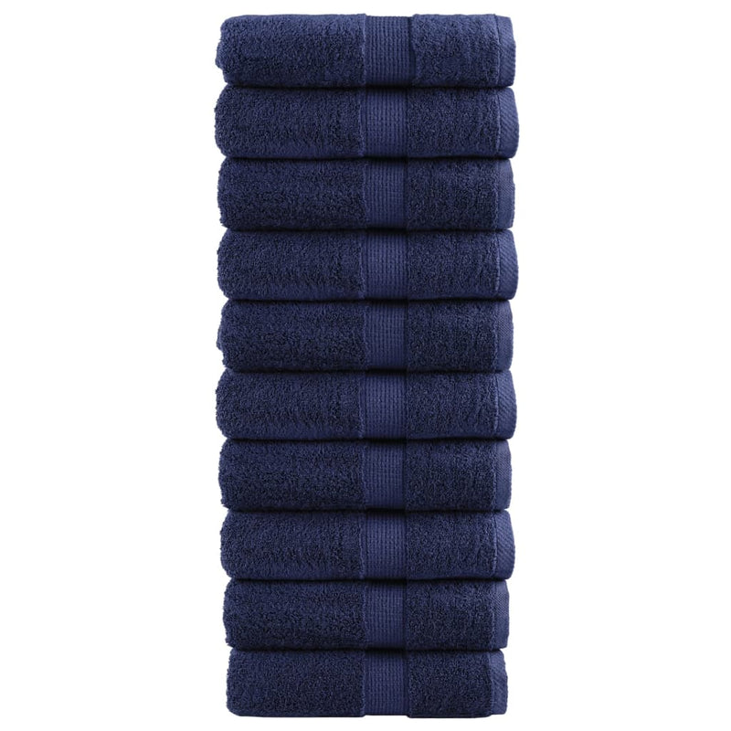 Afbeelding laden in galerijviewer, Vidaxl premium washandjes solund 10 stuks marineblauw 30x30 cm 600 g m²
