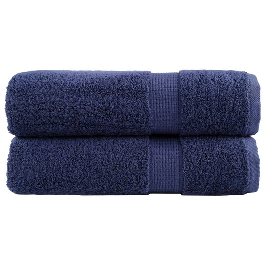 Vidaxl badhanddoeken solund 2 st 600 g m² 70x140 cm marineblauw