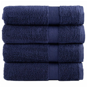 Vidaxl badhanddoeken solund 4 st 600 g m² 70x140 cm marineblauw