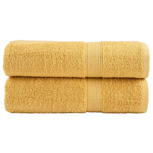 Vidaxl badhanddoeken solund 2 st 600 g m² 70x140 cm goudkleurig