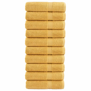 Vidaxl badhanddoeken solund 10 st 600 g m² 100x150 cm goudkleurig