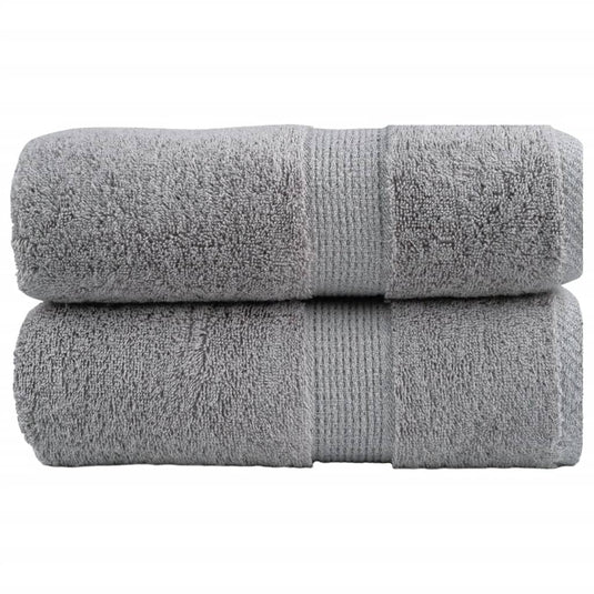 Vidaxl premium washandjes solund 2 stuks grijs 30x30cm 600 g m²