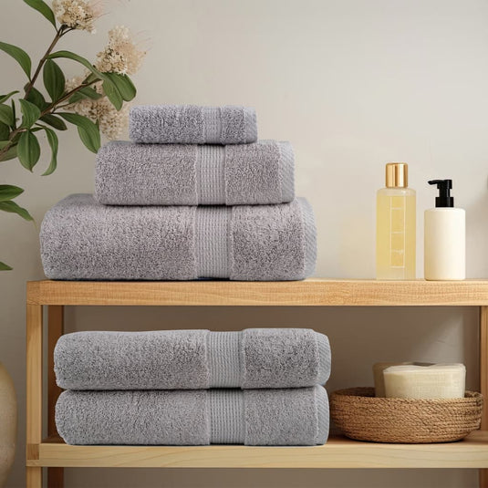 Vidaxl premium washandjes solund 2 stuks grijs 30x30cm 600 g m²