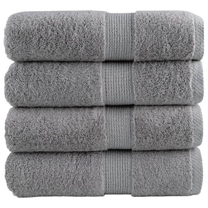 Vidaxl premium washandjes solund 4 stuks grijs 30x30cm 600 g m²