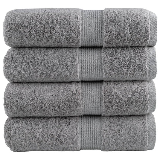 Vidaxl premium washandjes solund 4 stuks grijs 30x30cm 600 g m²