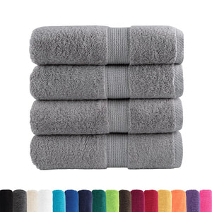 Vidaxl premium washandjes solund 4 stuks grijs 30x30cm 600 g m²