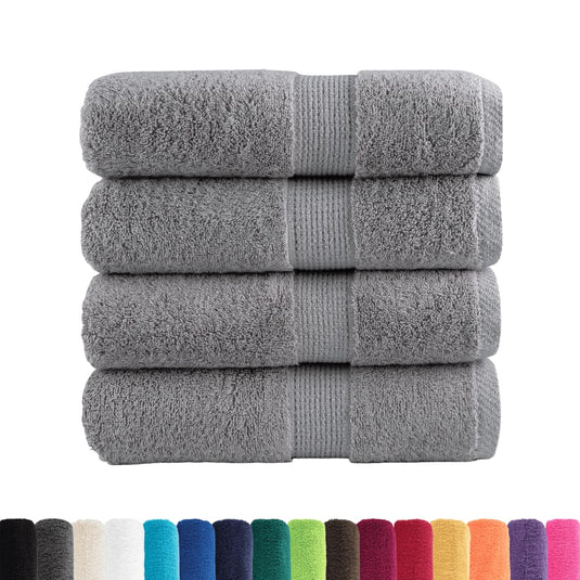 Vidaxl premium washandjes solund 4 stuks grijs 30x30cm 600 g m²