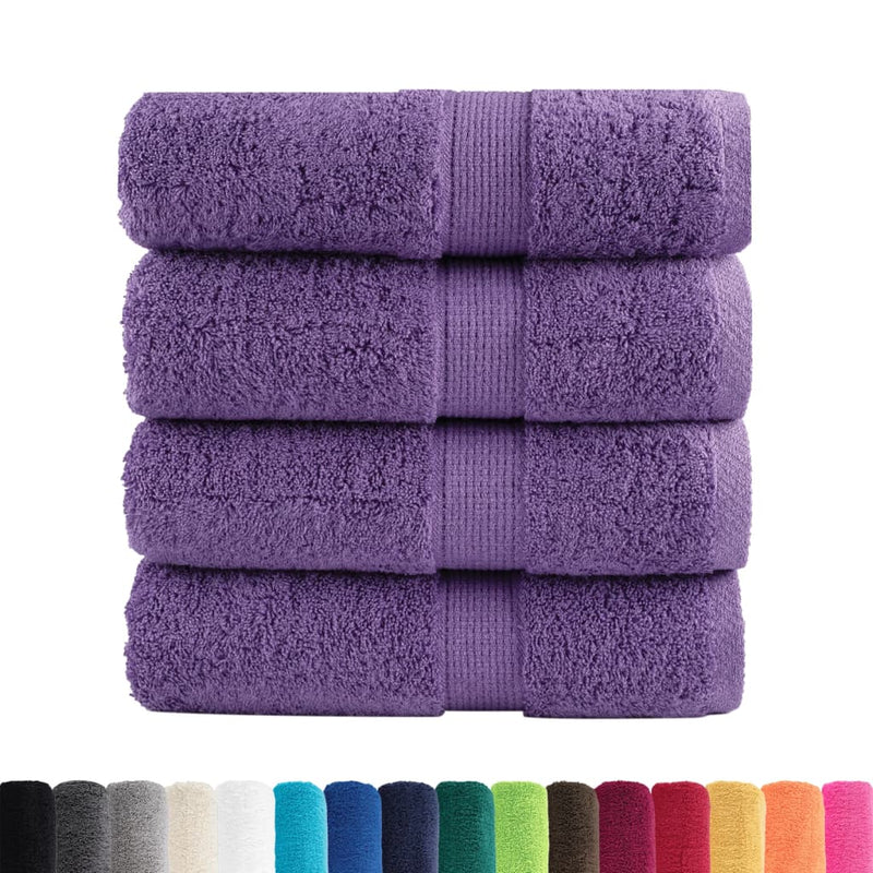 Afbeelding laden in galerijviewer, Vidaxl premium washandjes solund 4 stuks paars 30x30 cm 600 g m2

