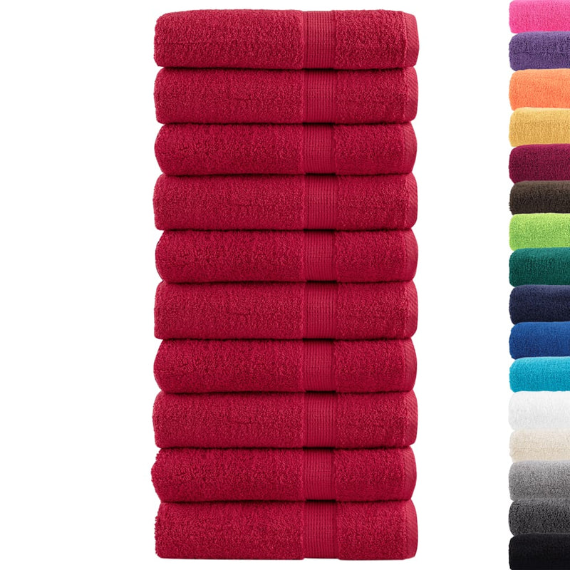 Afbeelding laden in galerijviewer, Vidaxl badhanddoeken solund 10 st 600 g m² 70x140 cm rood
