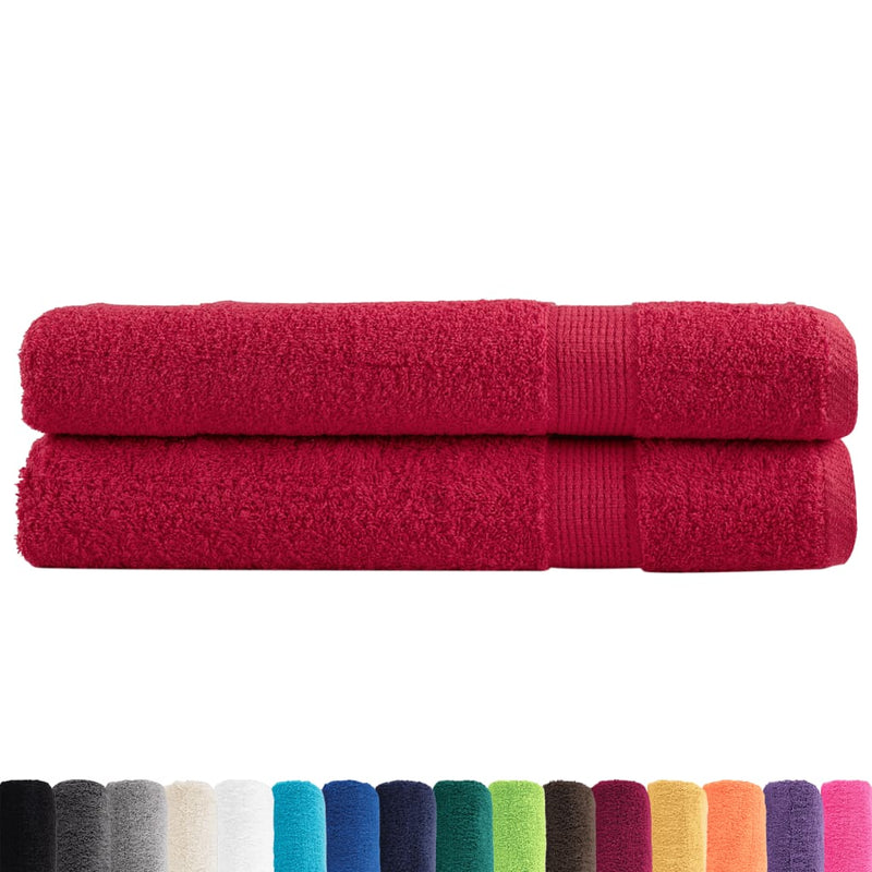 Afbeelding laden in galerijviewer, Vidaxl saunadoeken solund 2 st 600 g m² 80x200 cm rood
